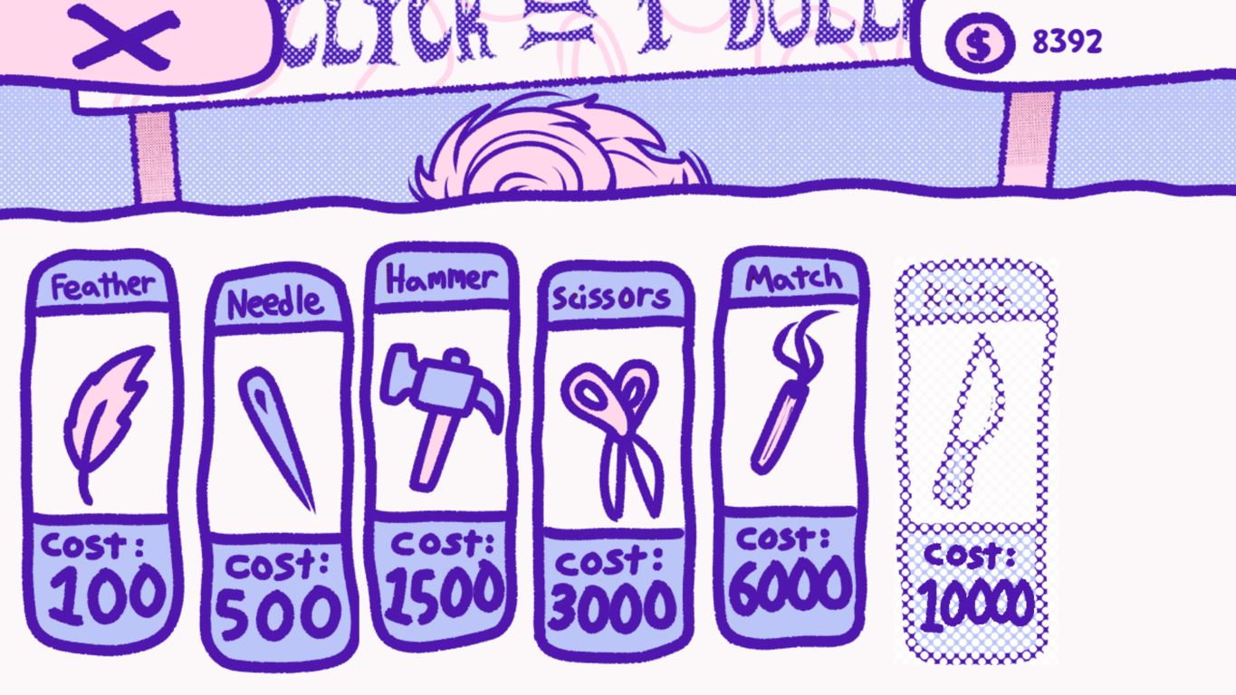 BLOODMONEY Shop Page - Weapon and Tool Store BLOODMONEY game shop interface showing weapon and tool purchase options