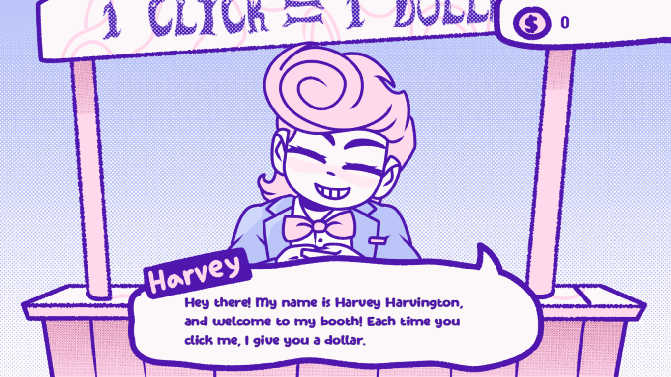 BLOODMONEY Dialogue Screen - Conversation with Harvey BLOODMONEY in-game dialogue scene showing conversation with Harvey Harvington